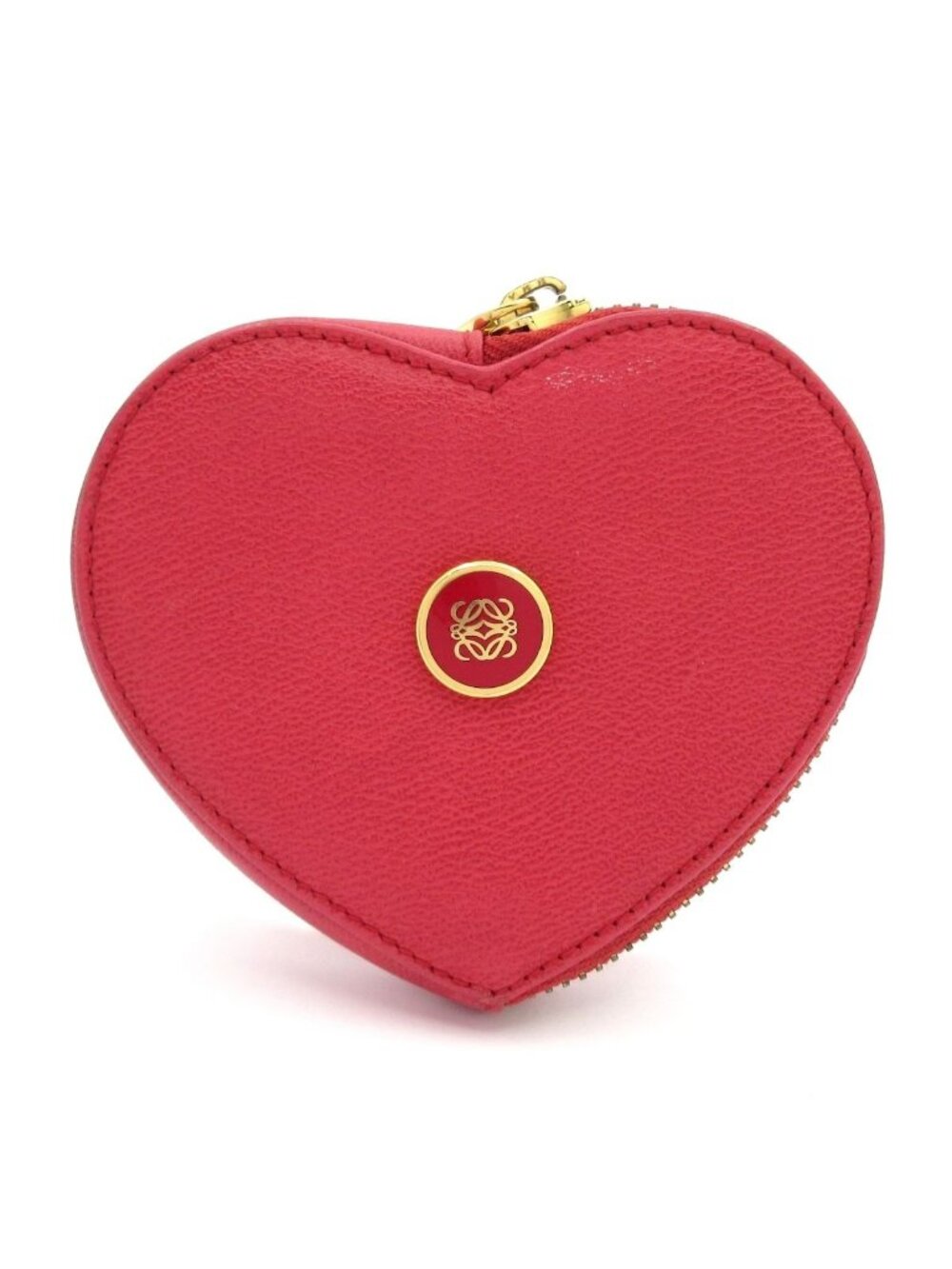 Loewe Coin Purse Red Heart Leather